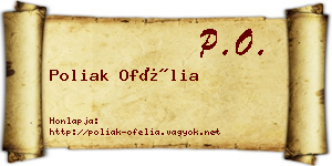 Poliak Ofélia névjegykártya
